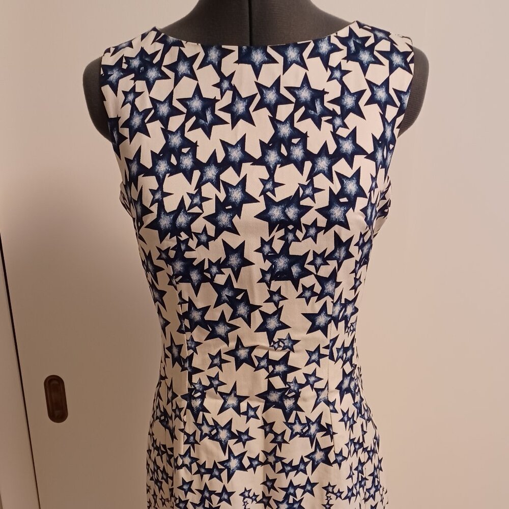Lands' End Canvas Women's Sleeveless Sheath Dress Stars